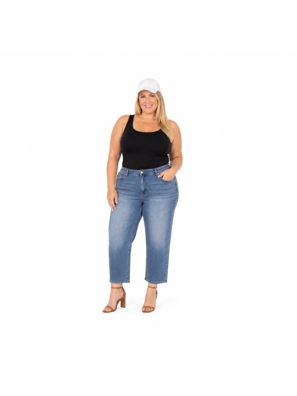 New Seven7 Loose Straight High-Rise Jeans Size 18W Light Blue Sustainable